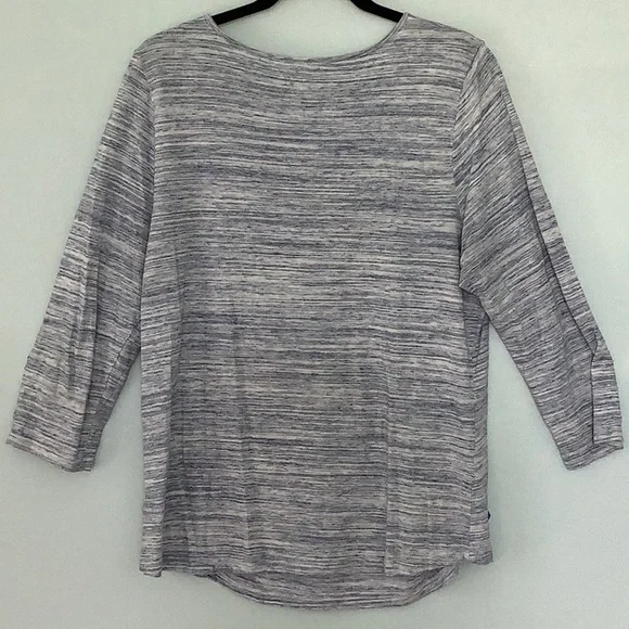 Liz Claiborne Weekend blue/white stripe scoop neck, 3/4 sleeve top Size XL - Picture 5 of 10